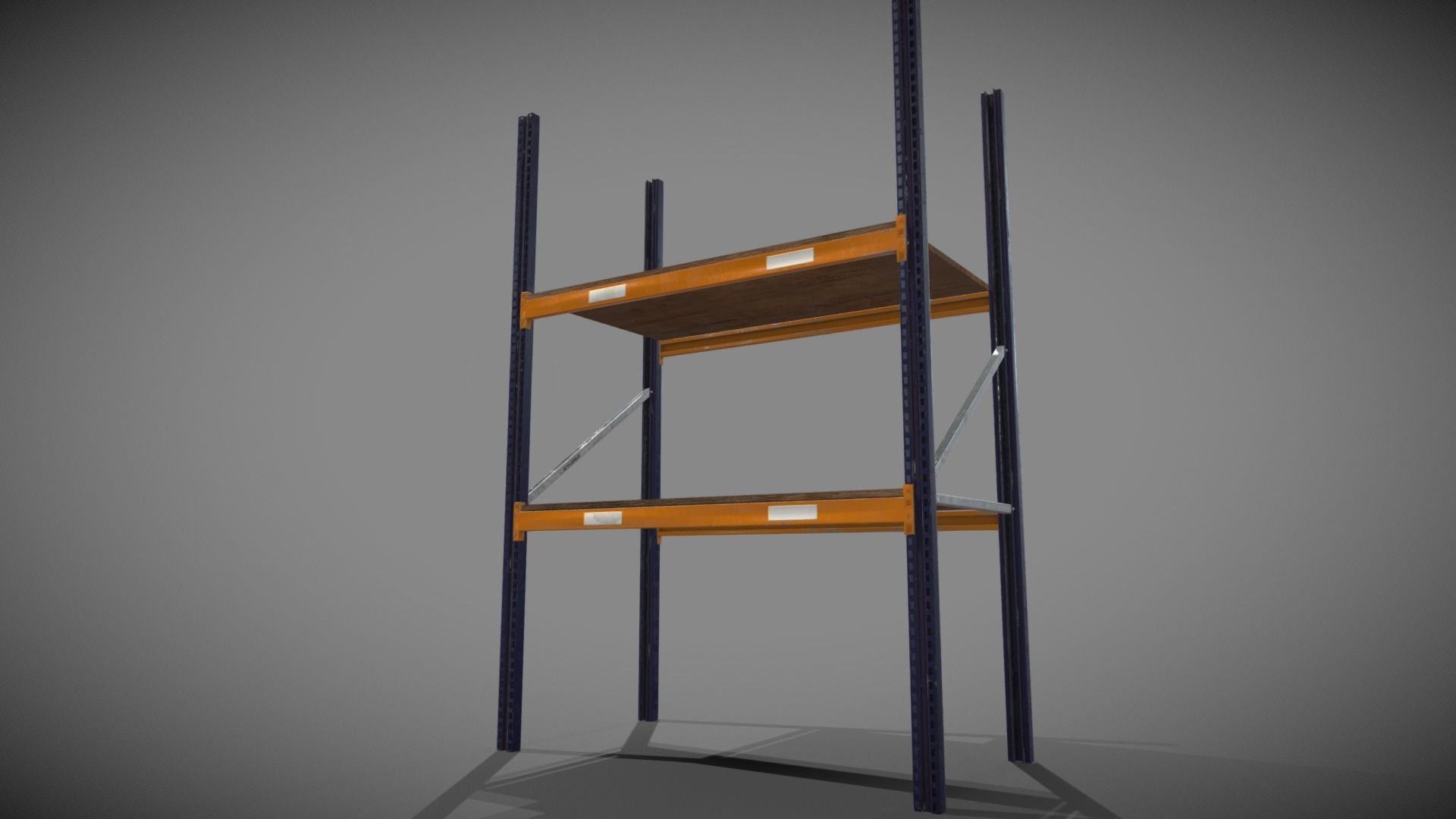 Racking Low poly PBR shelving unit Low-poly 3D model_7