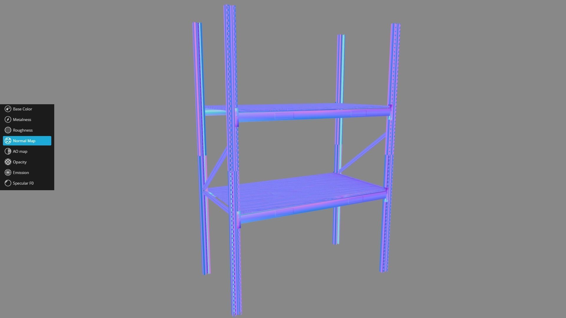 Racking Low poly PBR shelving unit Low-poly 3D model_15