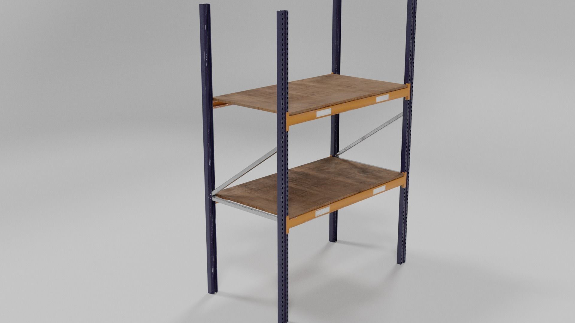 Racking Low poly PBR shelving unit Low-poly 3D model_2