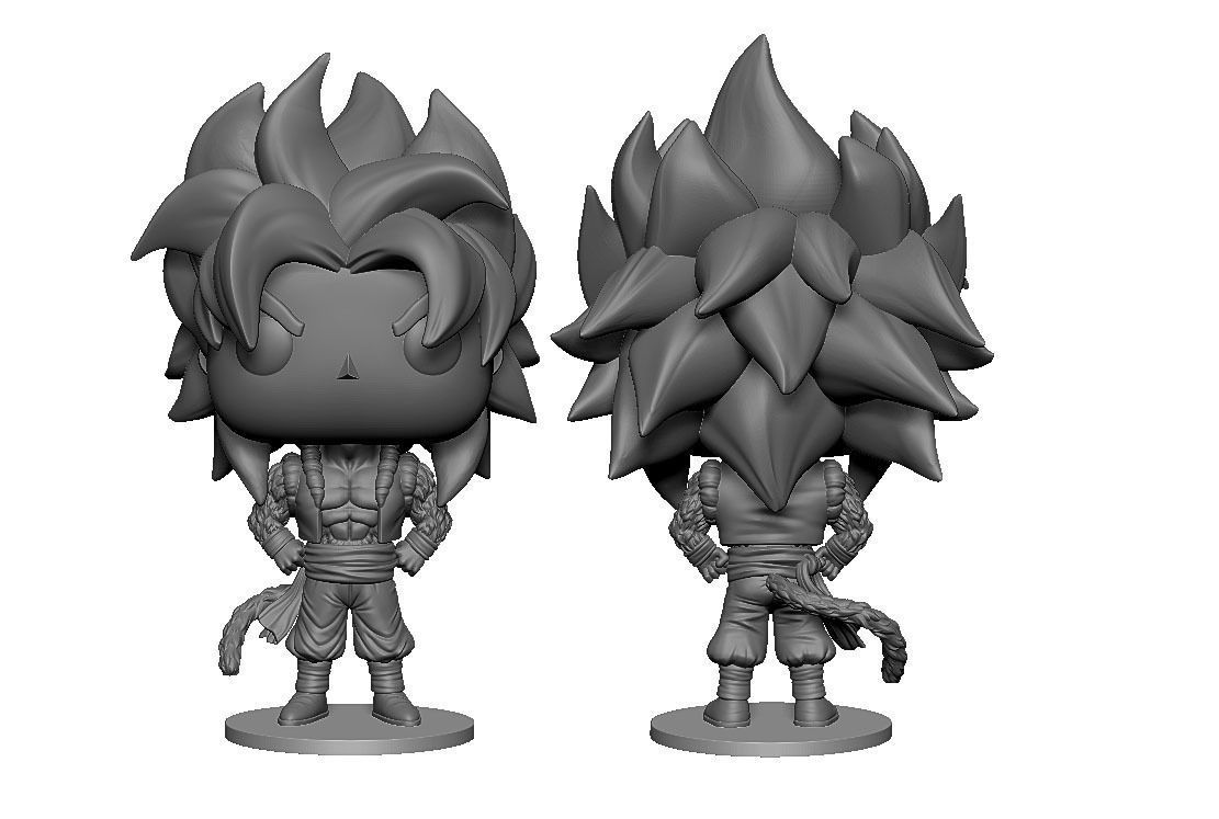 Super Sayan 4 Gogeta Custom Funko Pop 3D print model_1
