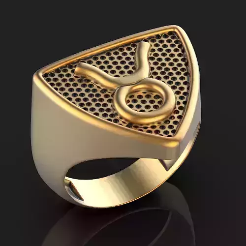 Zodiac Scorpio ring Silver Gold  Print