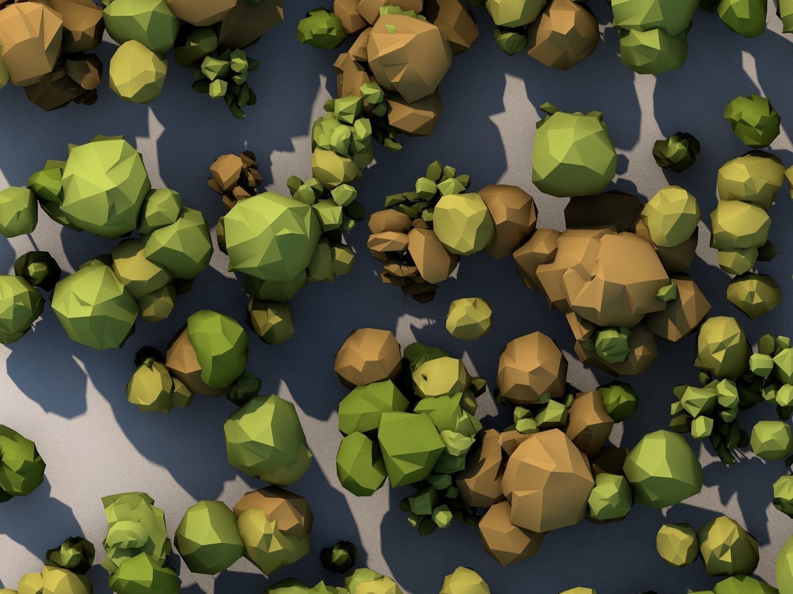 Cartoon Low Poly 18 Trees Pack Low-poly 3D model_9