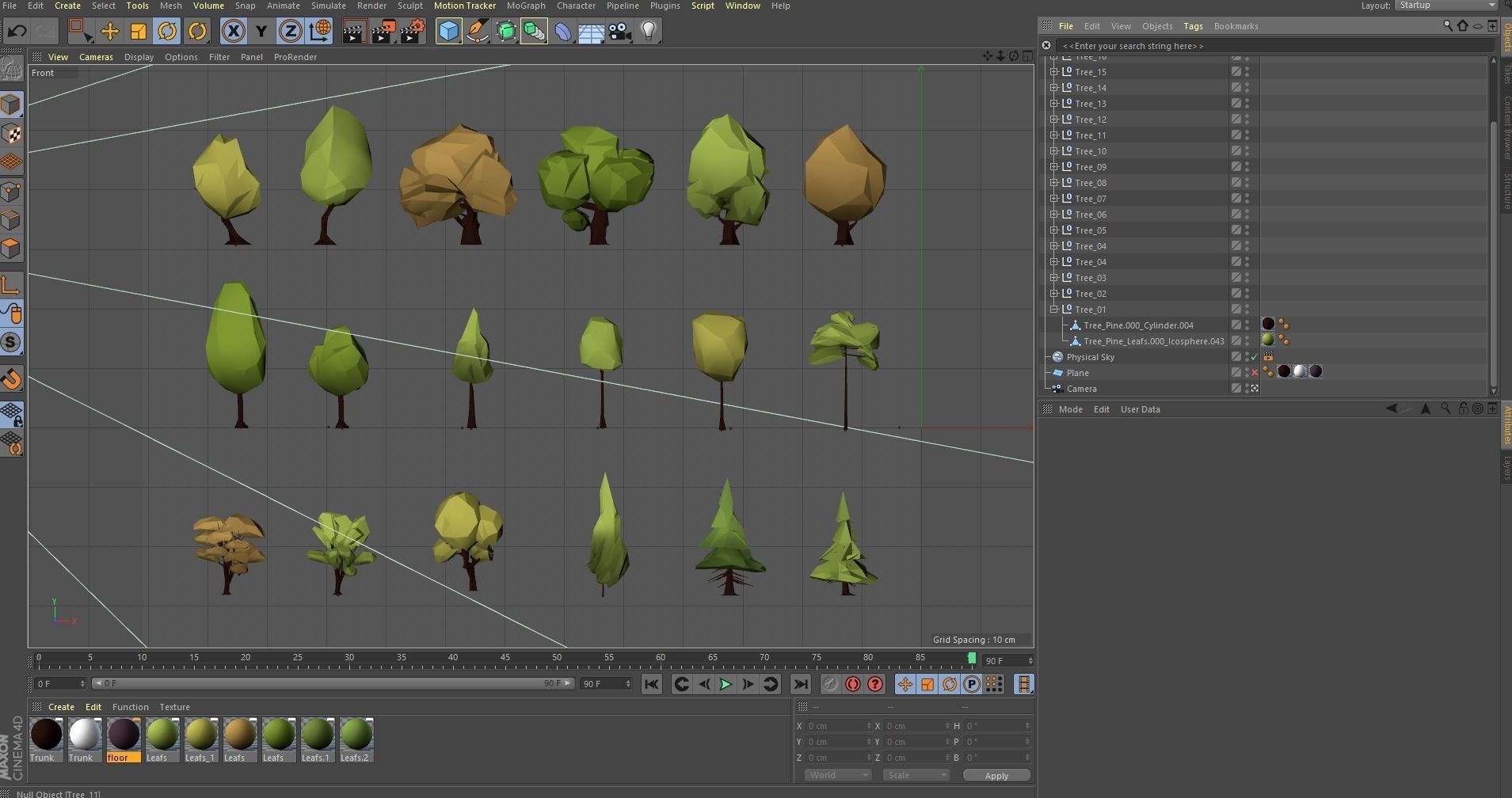 Cartoon Low Poly 18 Trees Pack Low-poly 3D model_13