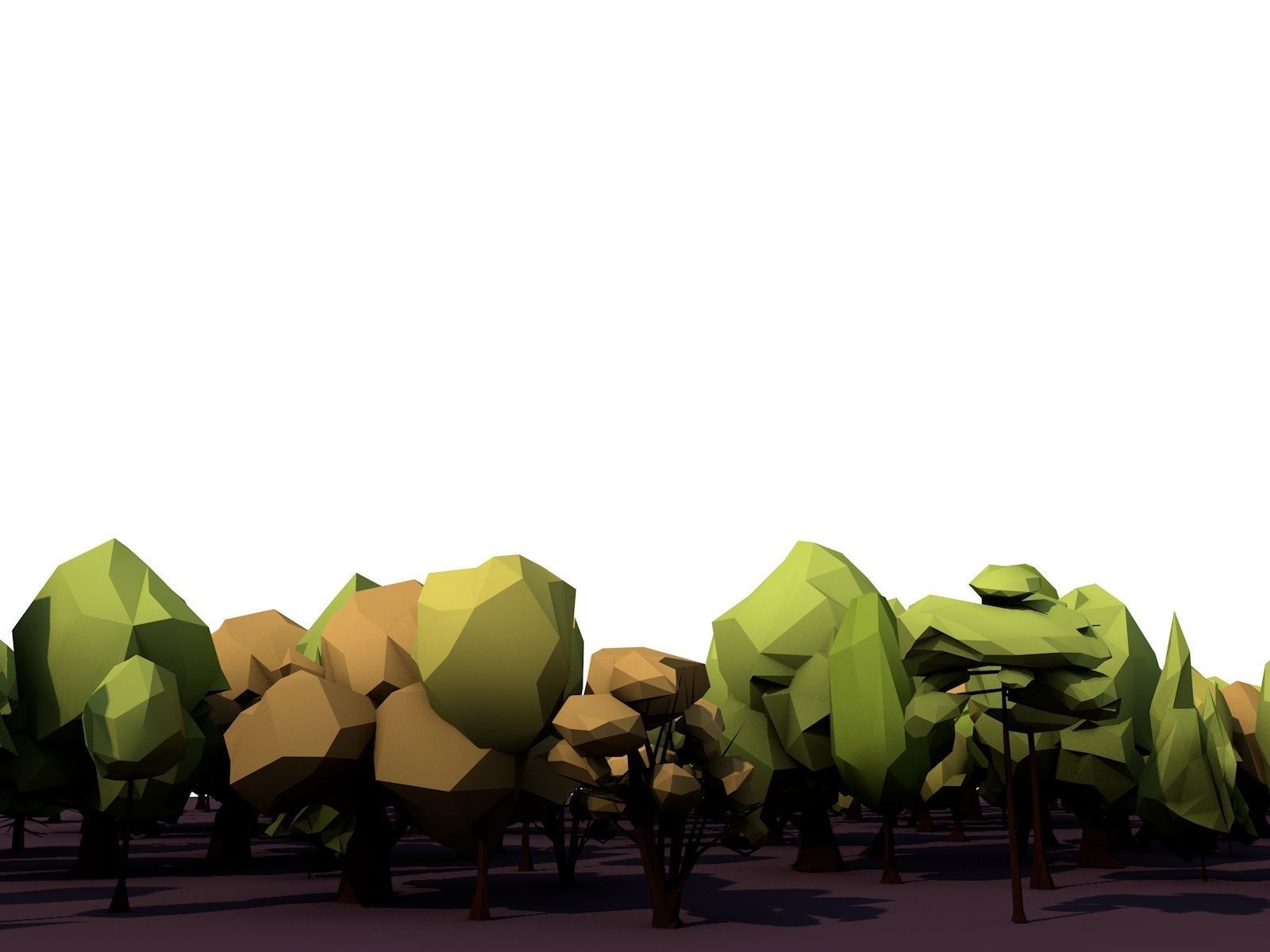 Cartoon Low Poly 18 Trees Pack Low-poly 3D model_7