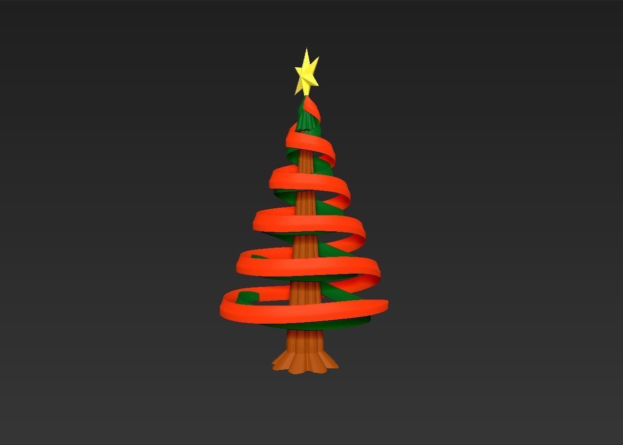 Christmas tree simple rotatable assembly model 3D print model_7