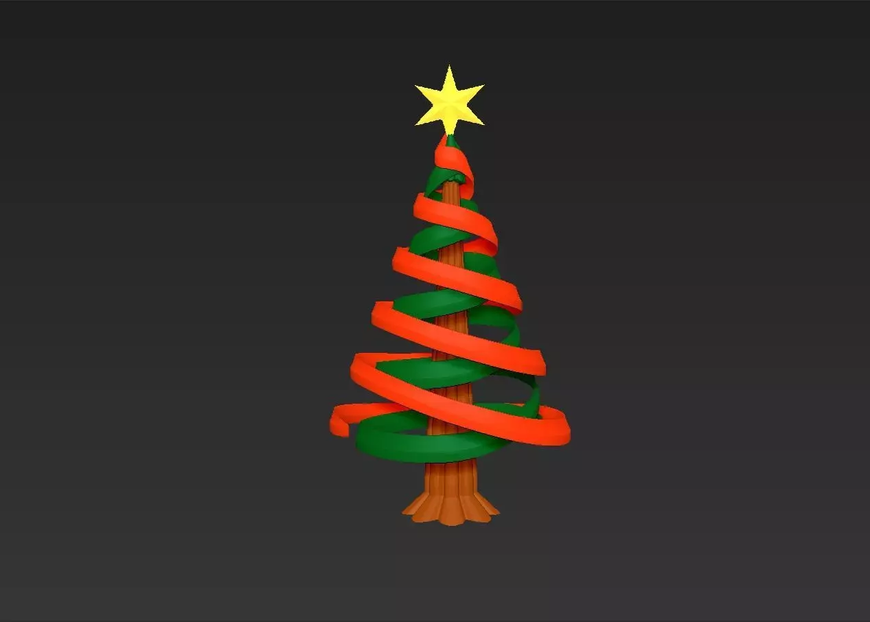 Christmas tree simple rotatable assembly model 3D print model_0