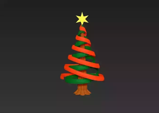 Christmas tree simple rotatable assembly model 3D print model
