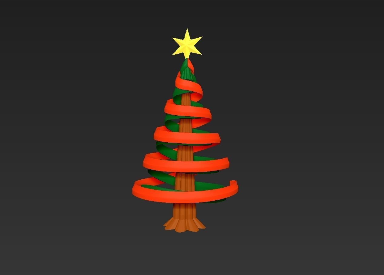 Christmas tree simple rotatable assembly model 3D print model_6