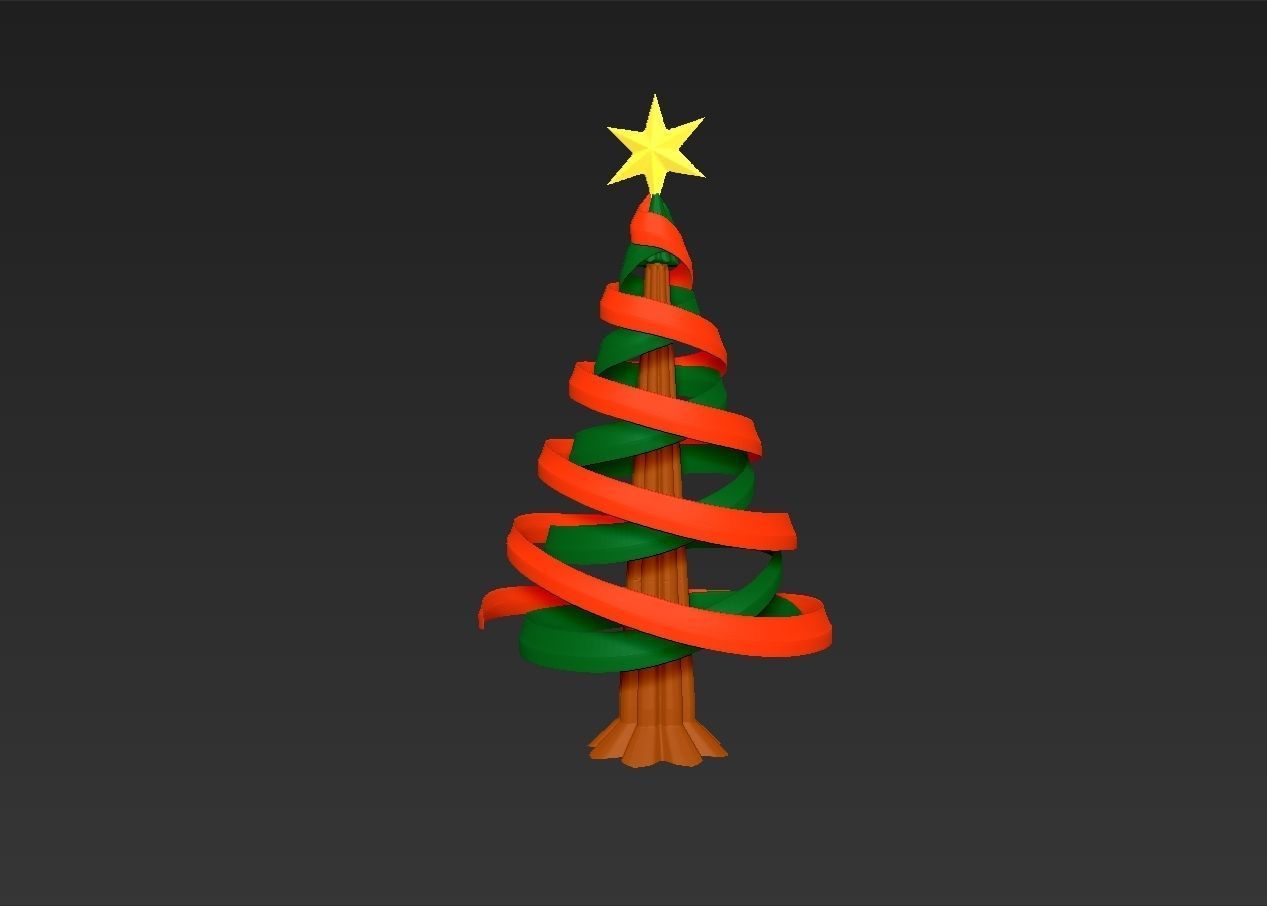 Christmas tree simple rotatable assembly model 3D print model_2
