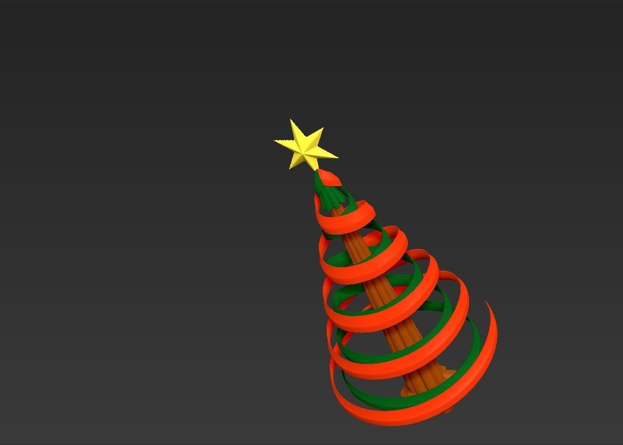 Christmas tree simple rotatable assembly model 3D print model_13