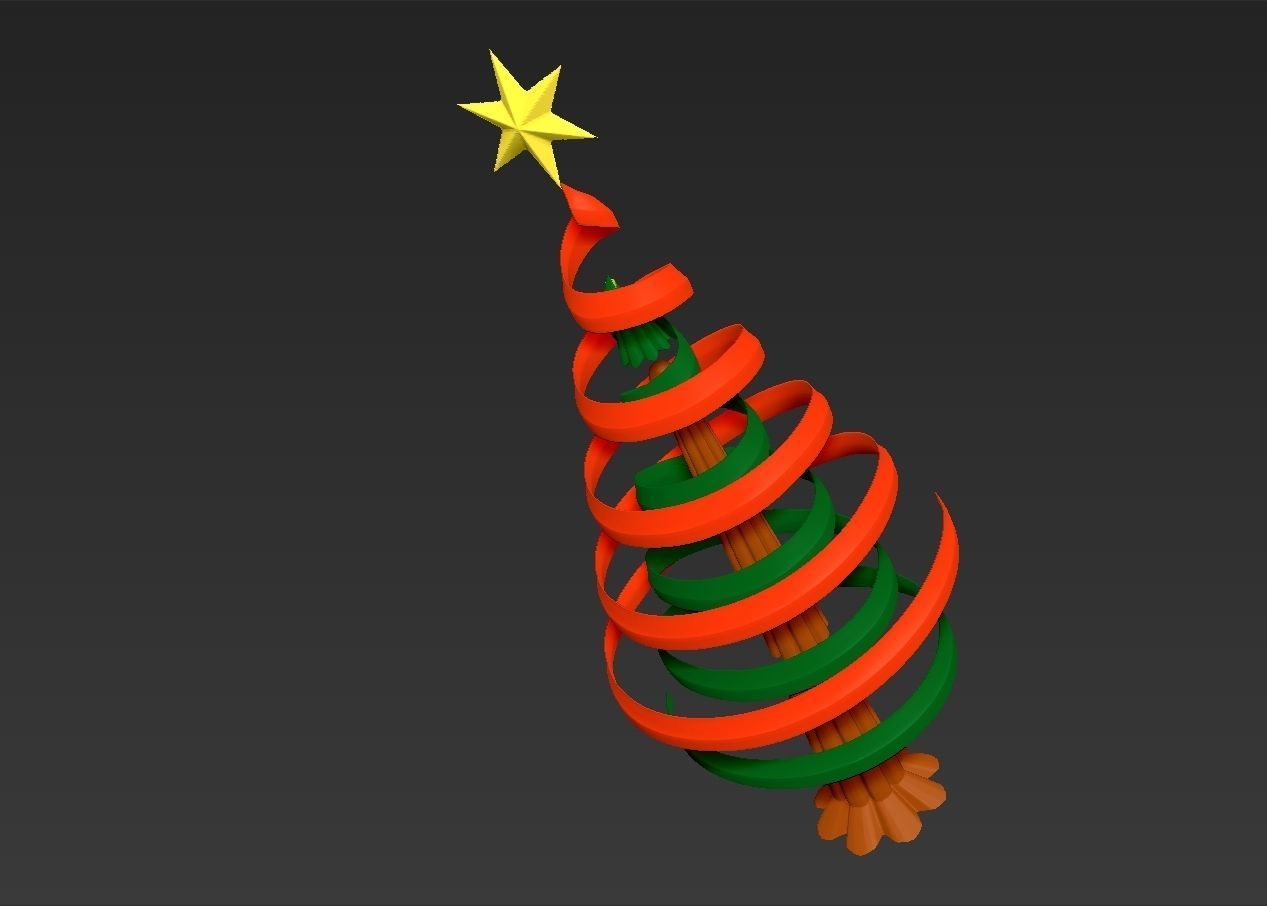 Christmas tree simple rotatable assembly model 3D print model_8