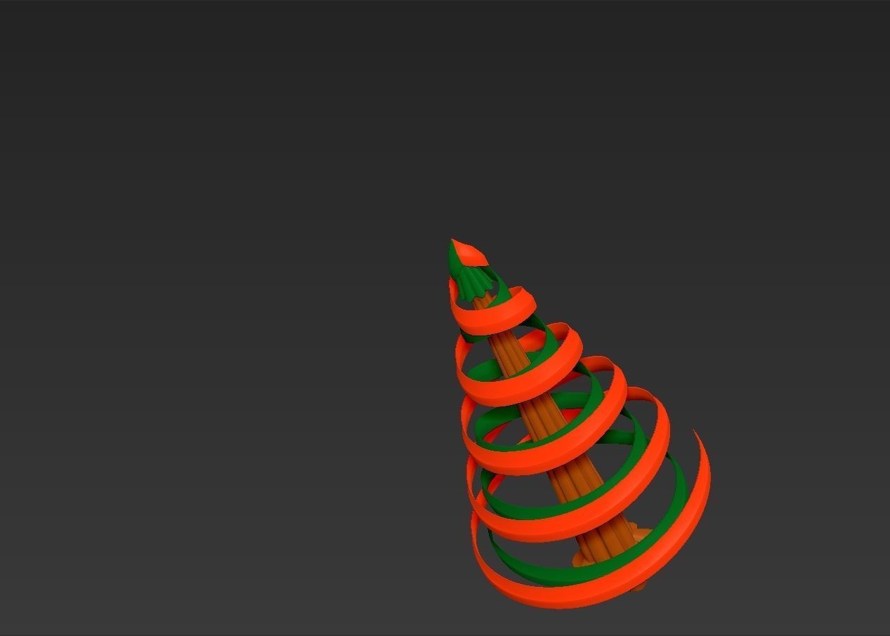 Christmas tree simple rotatable assembly model 3D print model_12