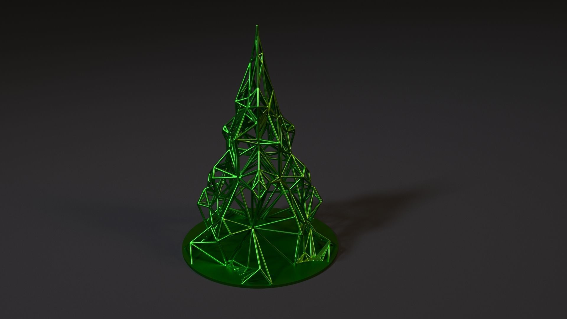 Christmas tree Voronoi Christmas decoration 3D print model_2