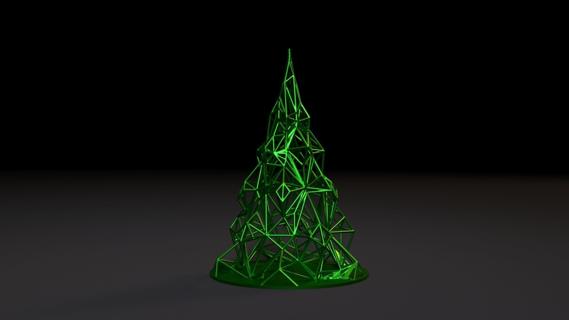 Christmas tree Voronoi Christmas decoration 3D print model_3