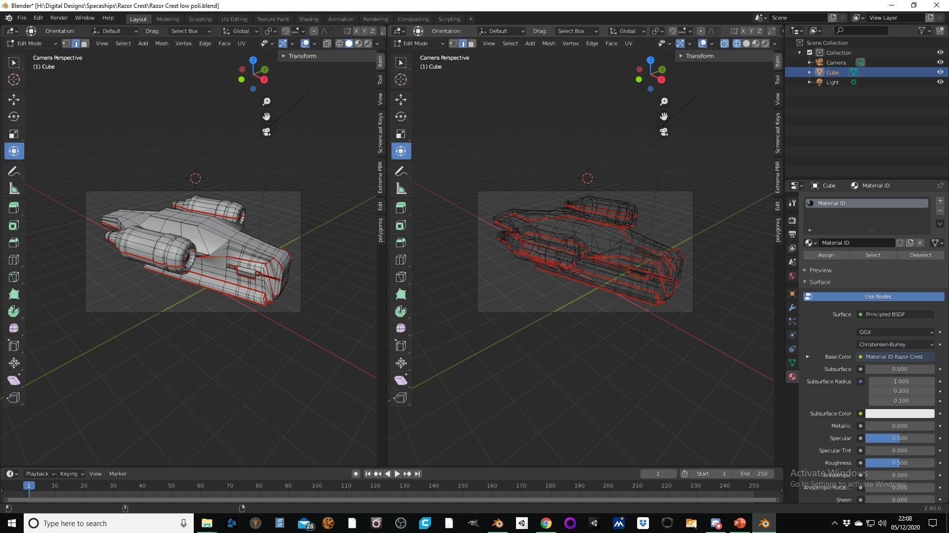 The Mandalorian Razor Crest spaceship Low-poly 3D model_8