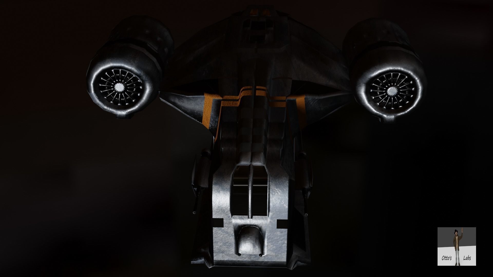 The Mandalorian Razor Crest spaceship Low-poly 3D model_2