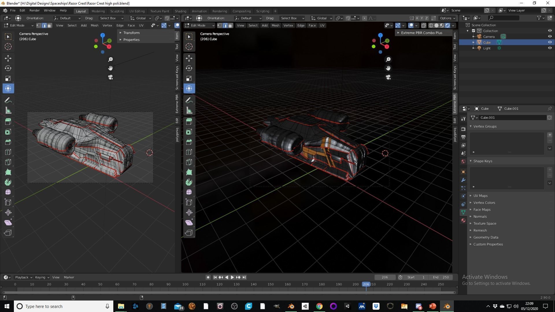 The Mandalorian Razor Crest spaceship Low-poly 3D model_4