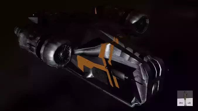 The Mandalorian Razor Crest spaceship Low-poly 3D model