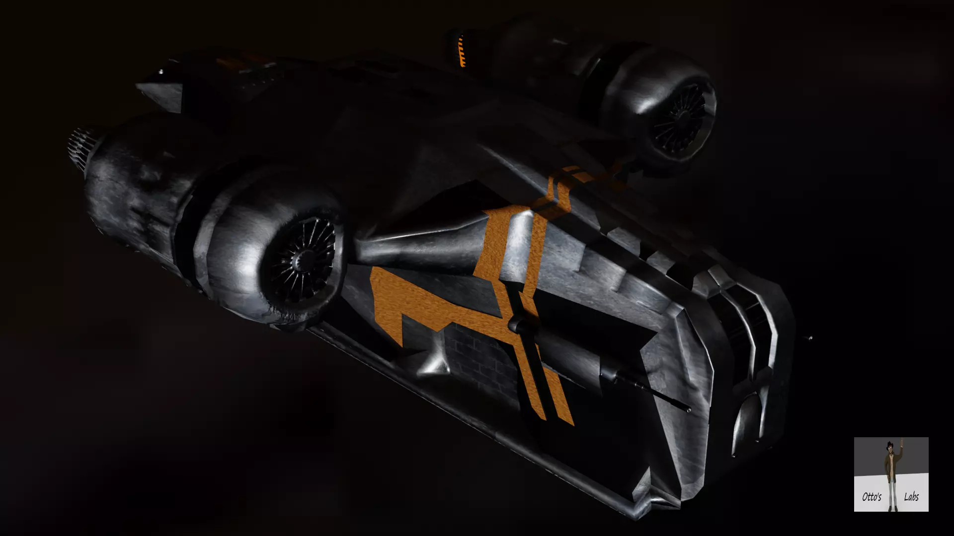 The Mandalorian Razor Crest spaceship Low-poly 3D model_0