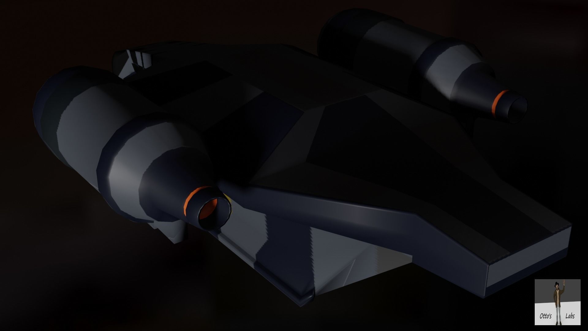 The Mandalorian Razor Crest spaceship Low-poly 3D model_7