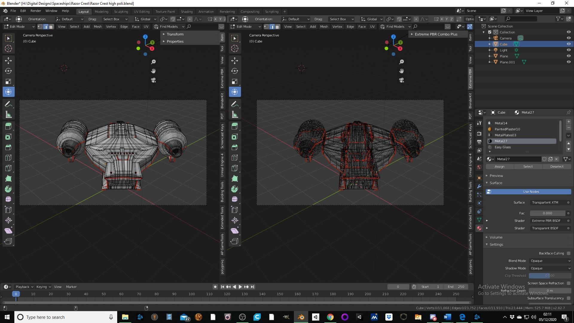 The Mandalorian Razor Crest spaceship Low-poly 3D model_10