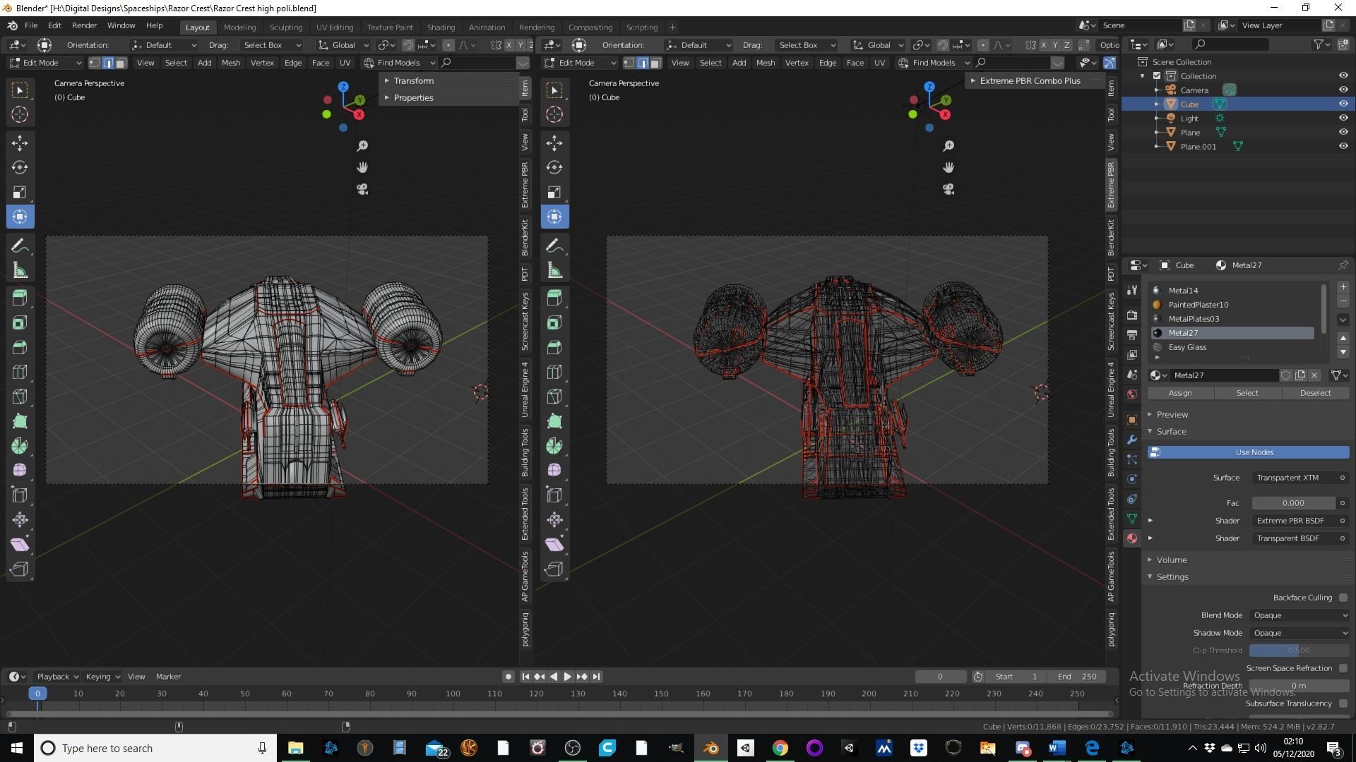 The Mandalorian Razor Crest spaceship Low-poly 3D model_12