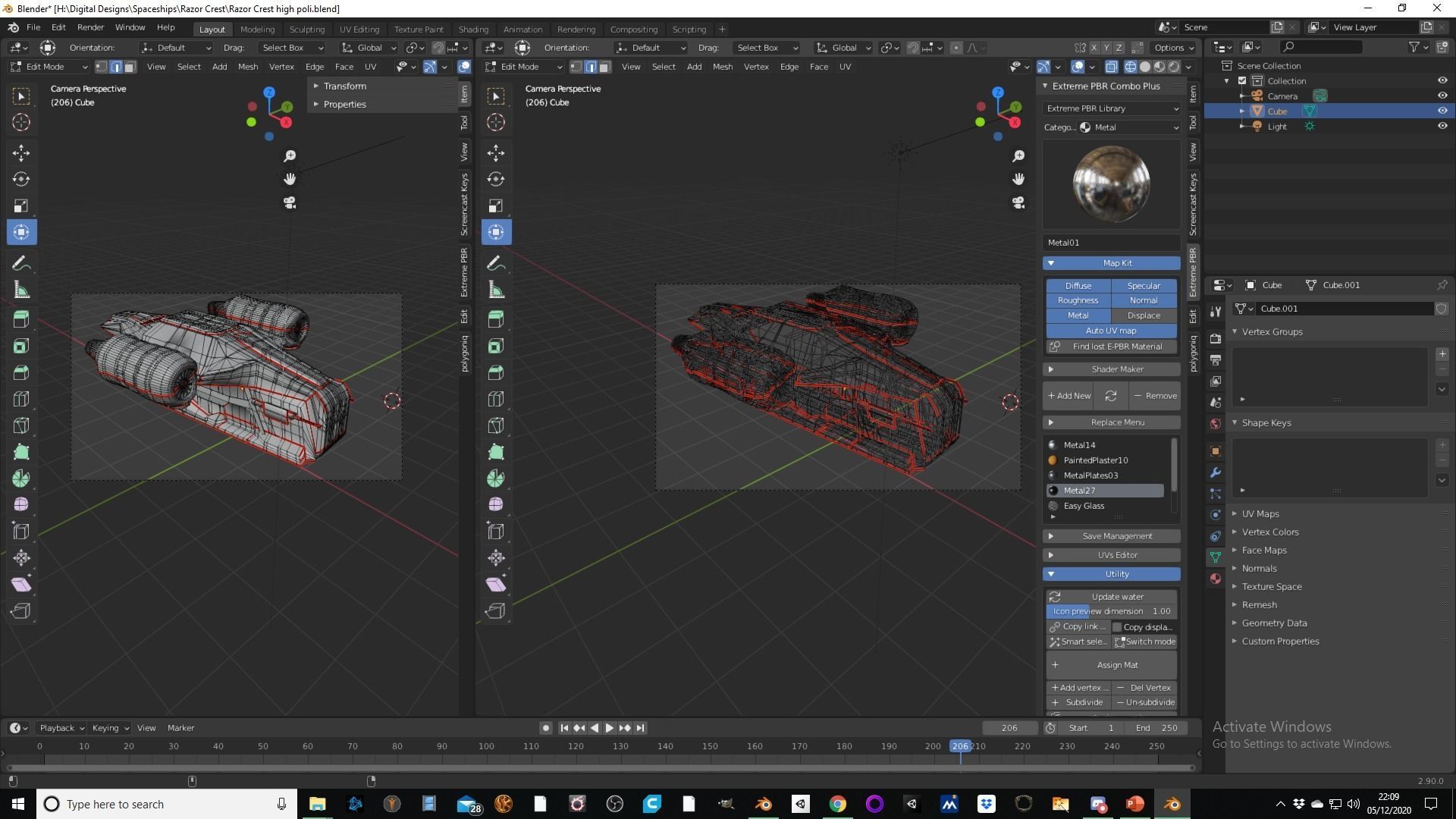 The Mandalorian Razor Crest spaceship Low-poly 3D model_9