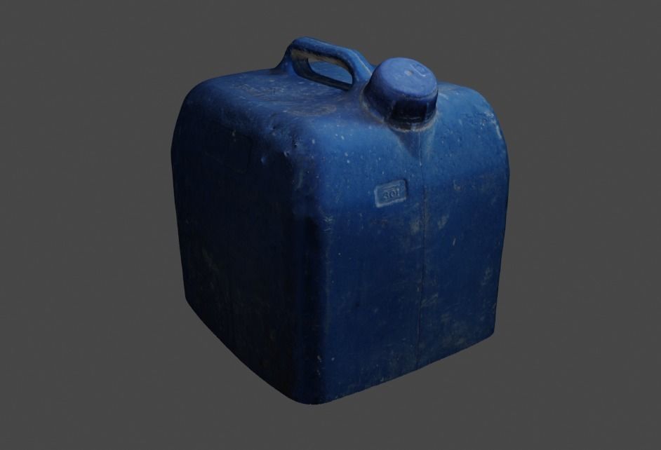 High poly detailed PBR Plastic Can 3D model_2