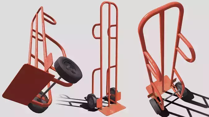 Hand trolley Low-poly 3D model