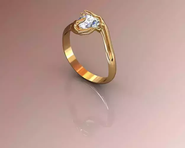 Ring gold with diamond in center