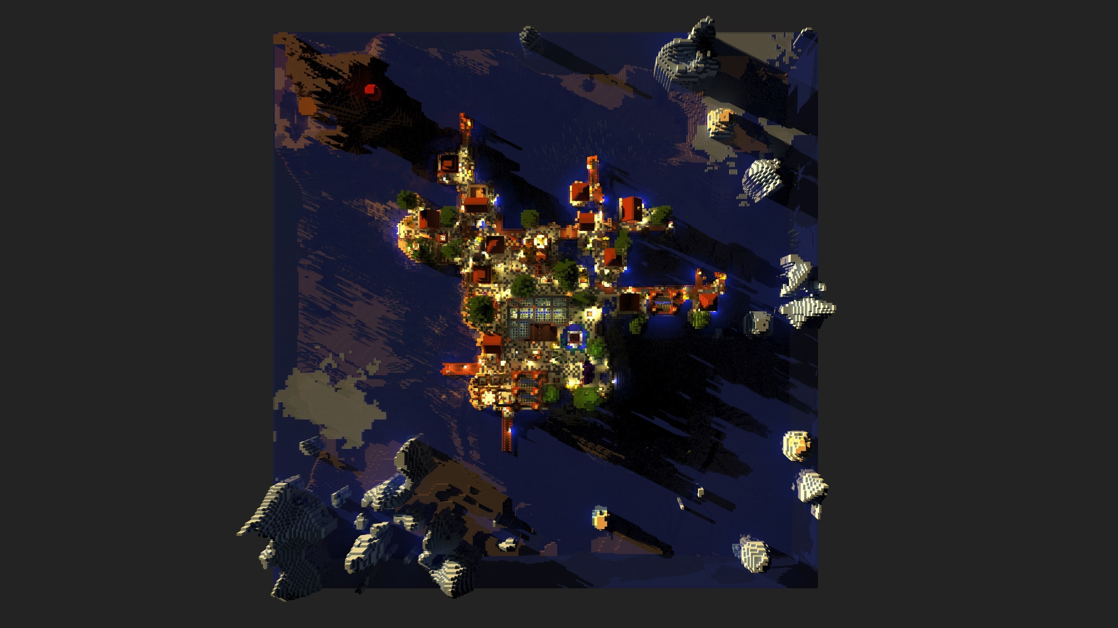 Magical Minecraft Village 3D model_10