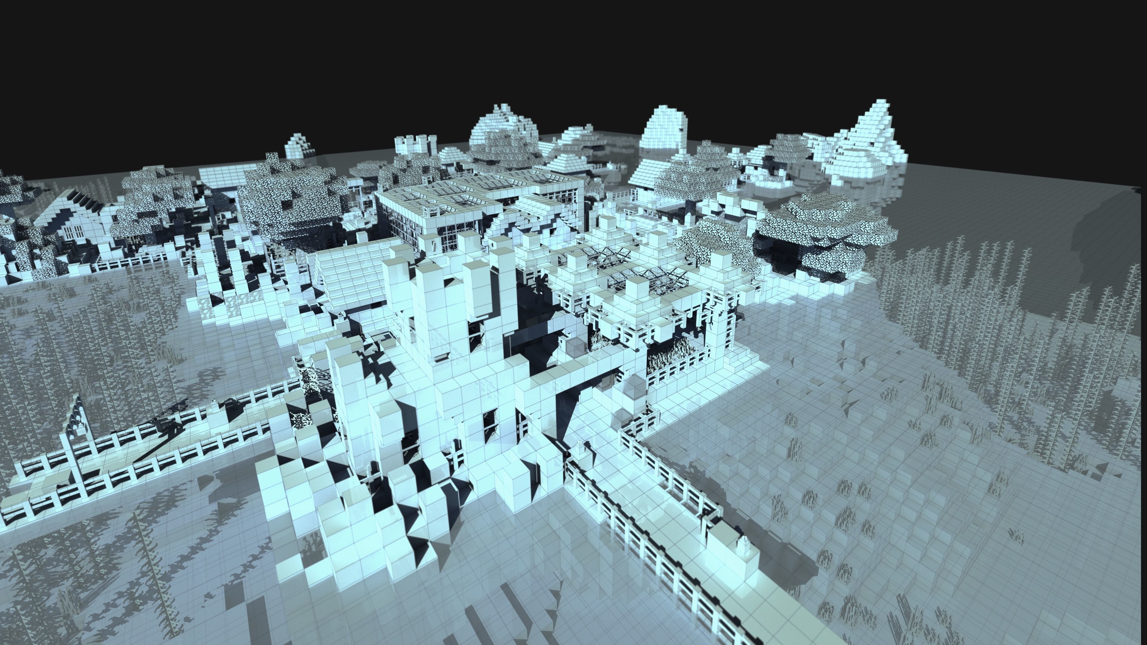 Magical Minecraft Village 3D model_24
