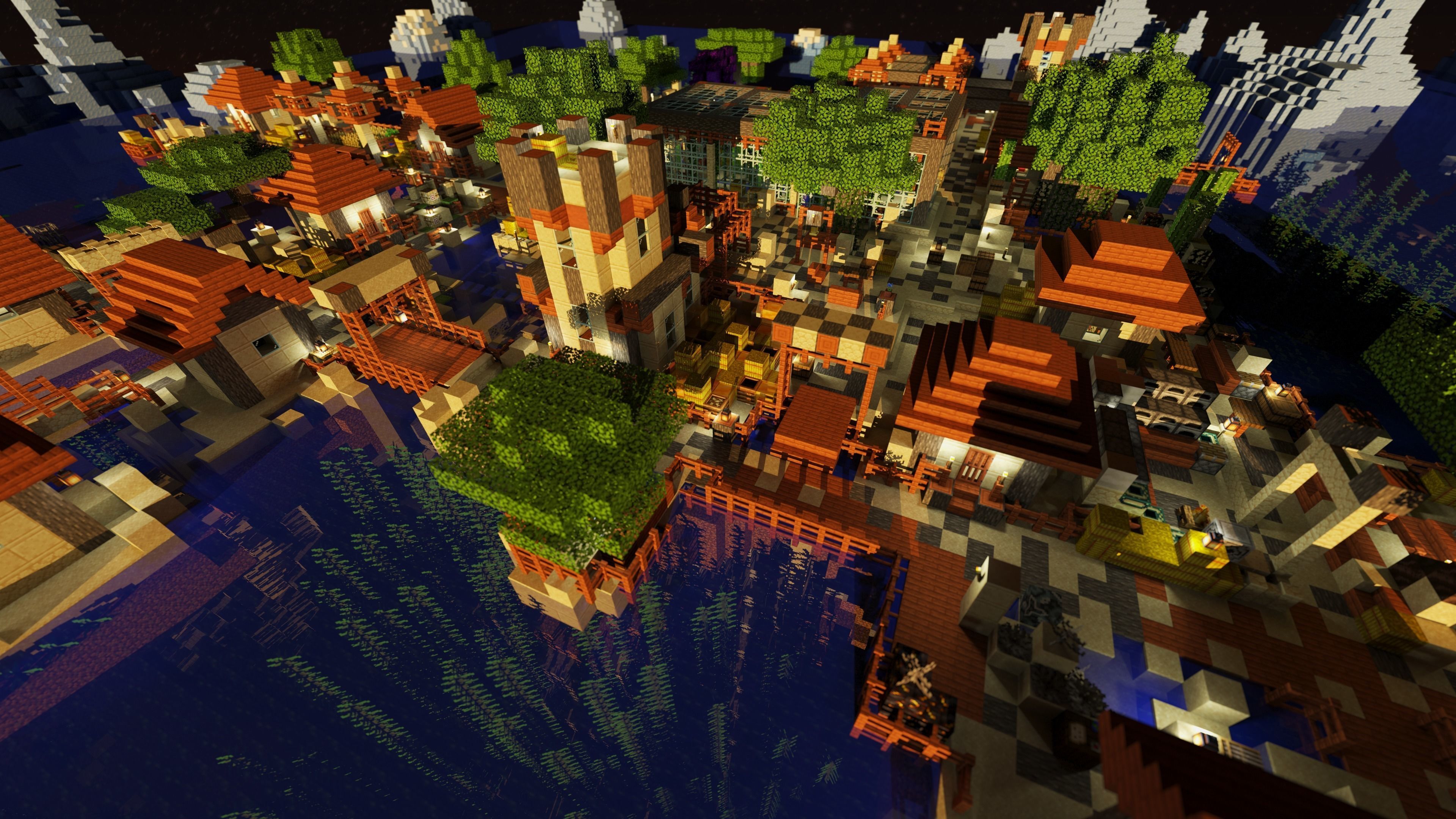 Magical Minecraft Village 3D model_19