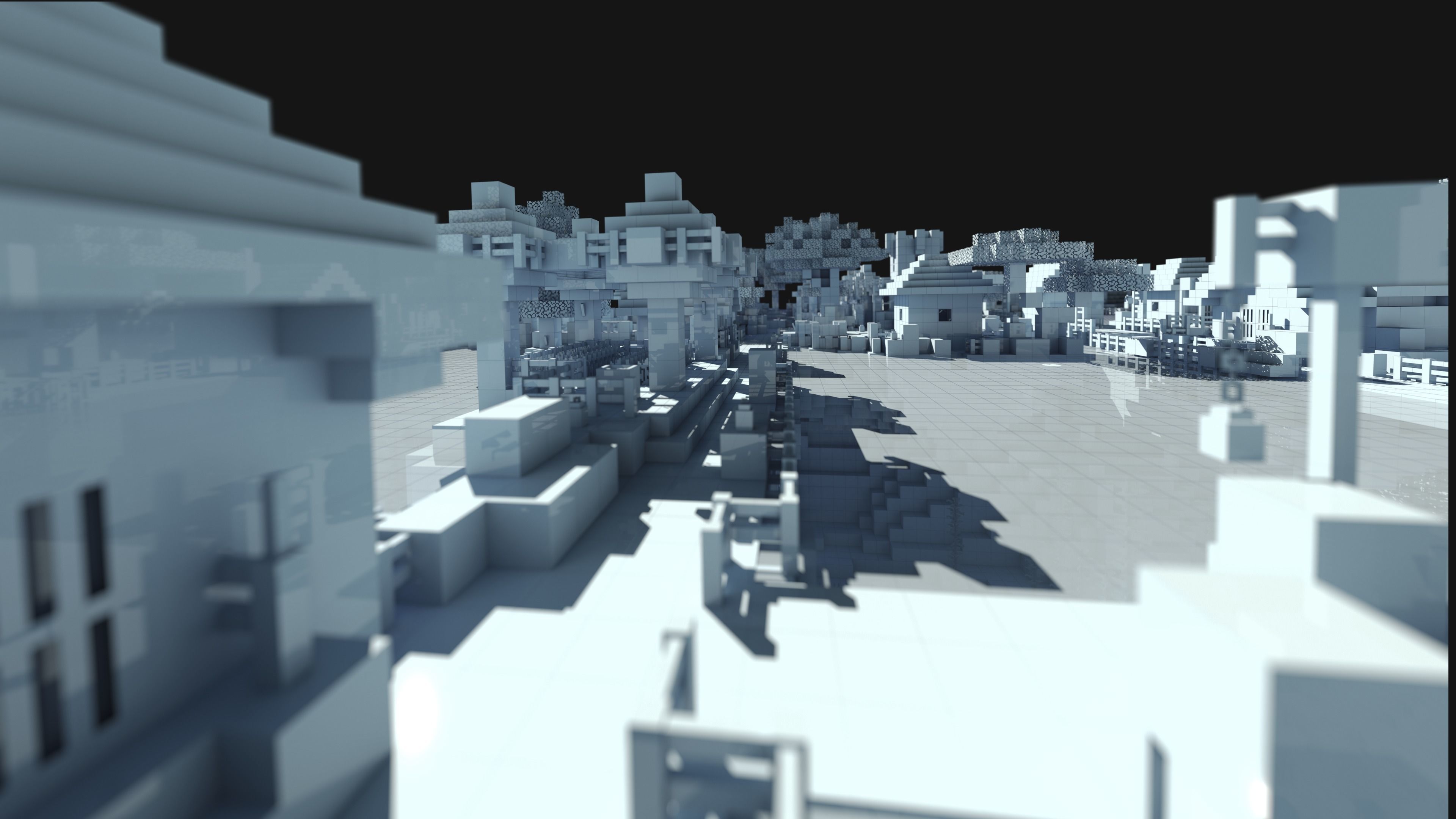 Magical Minecraft Village 3D model_28