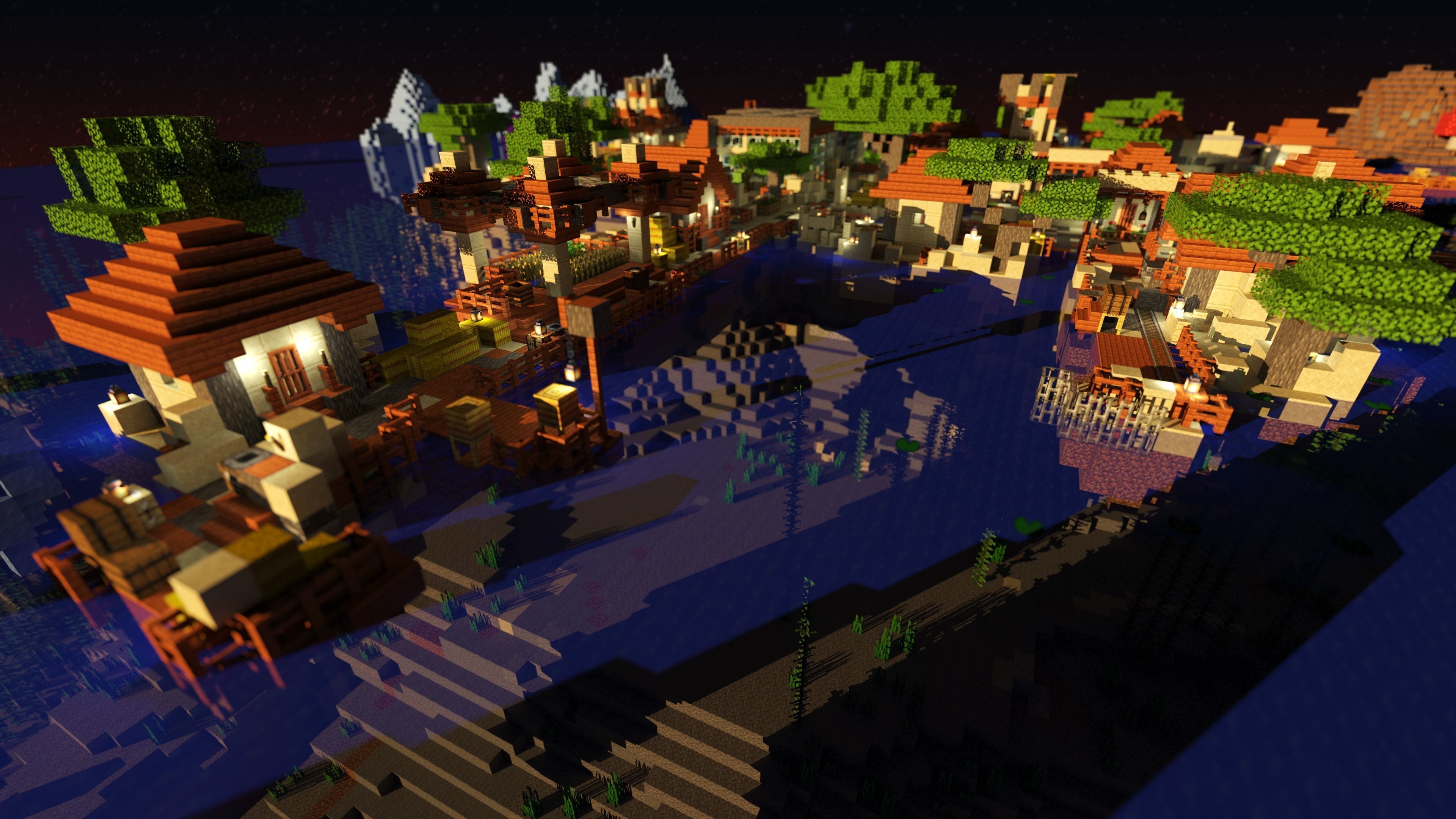 Magical Minecraft Village 3D model_17