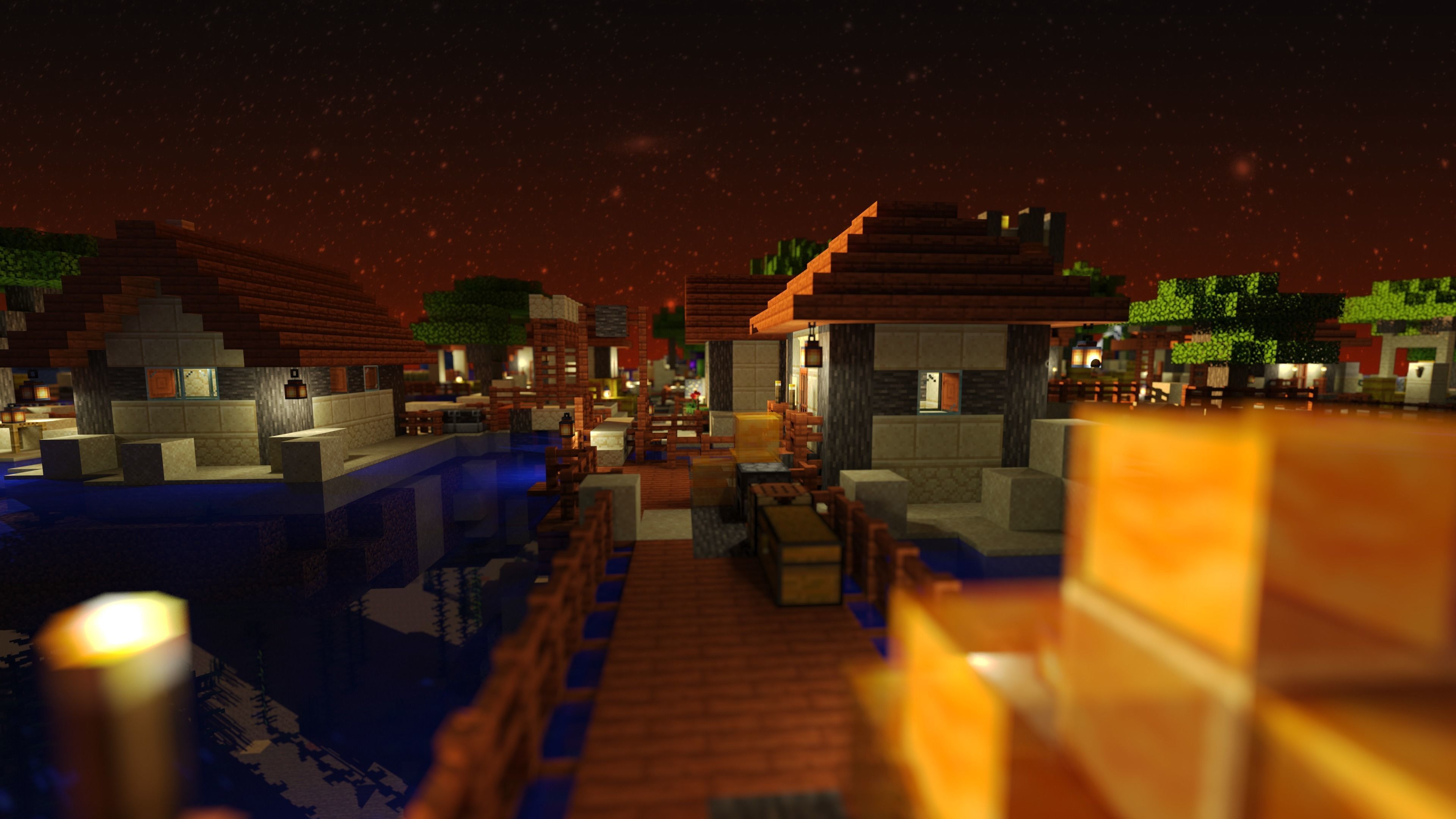 Magical Minecraft Village 3D model_3