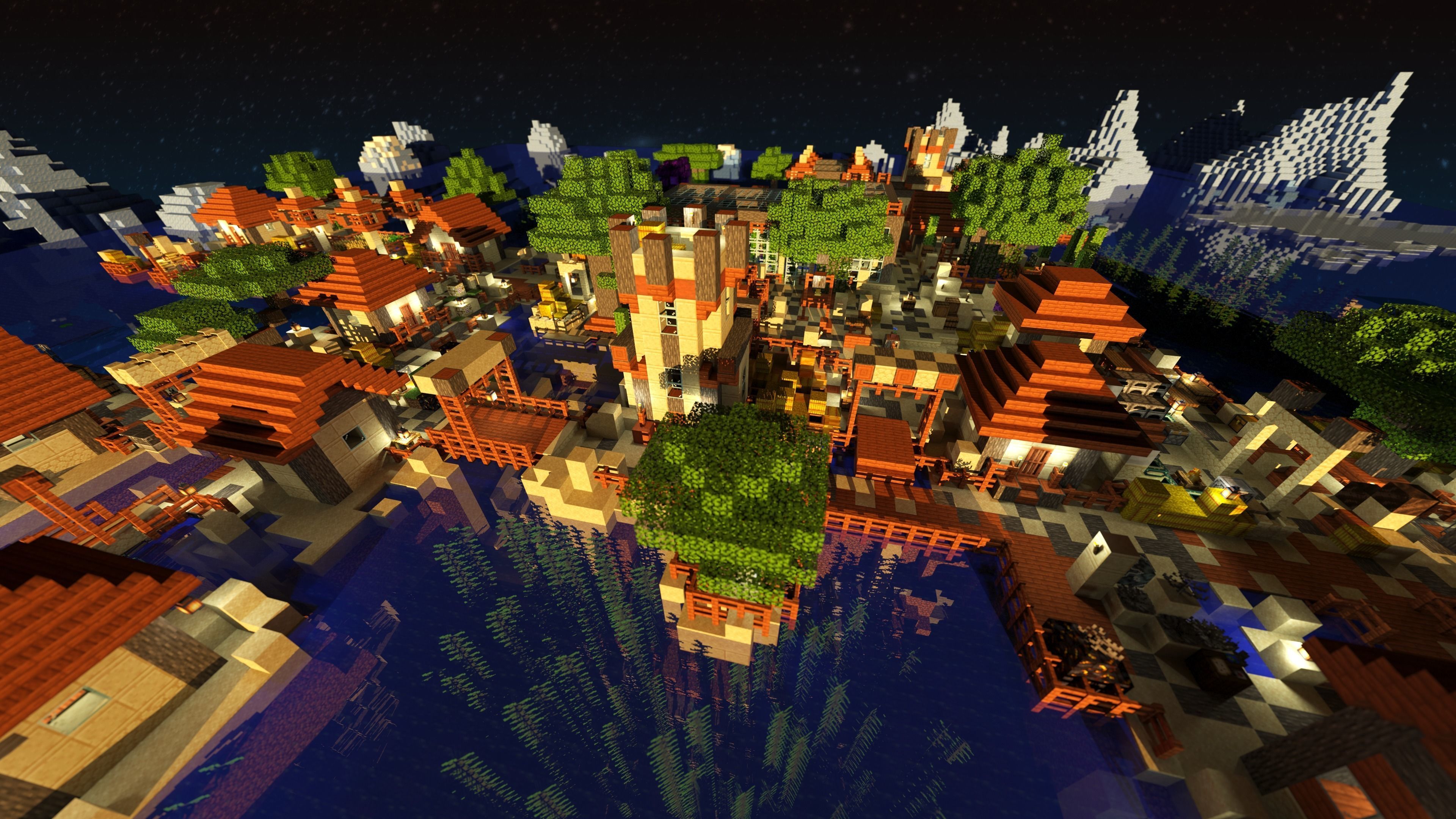 Magical Minecraft Village 3D model_20
