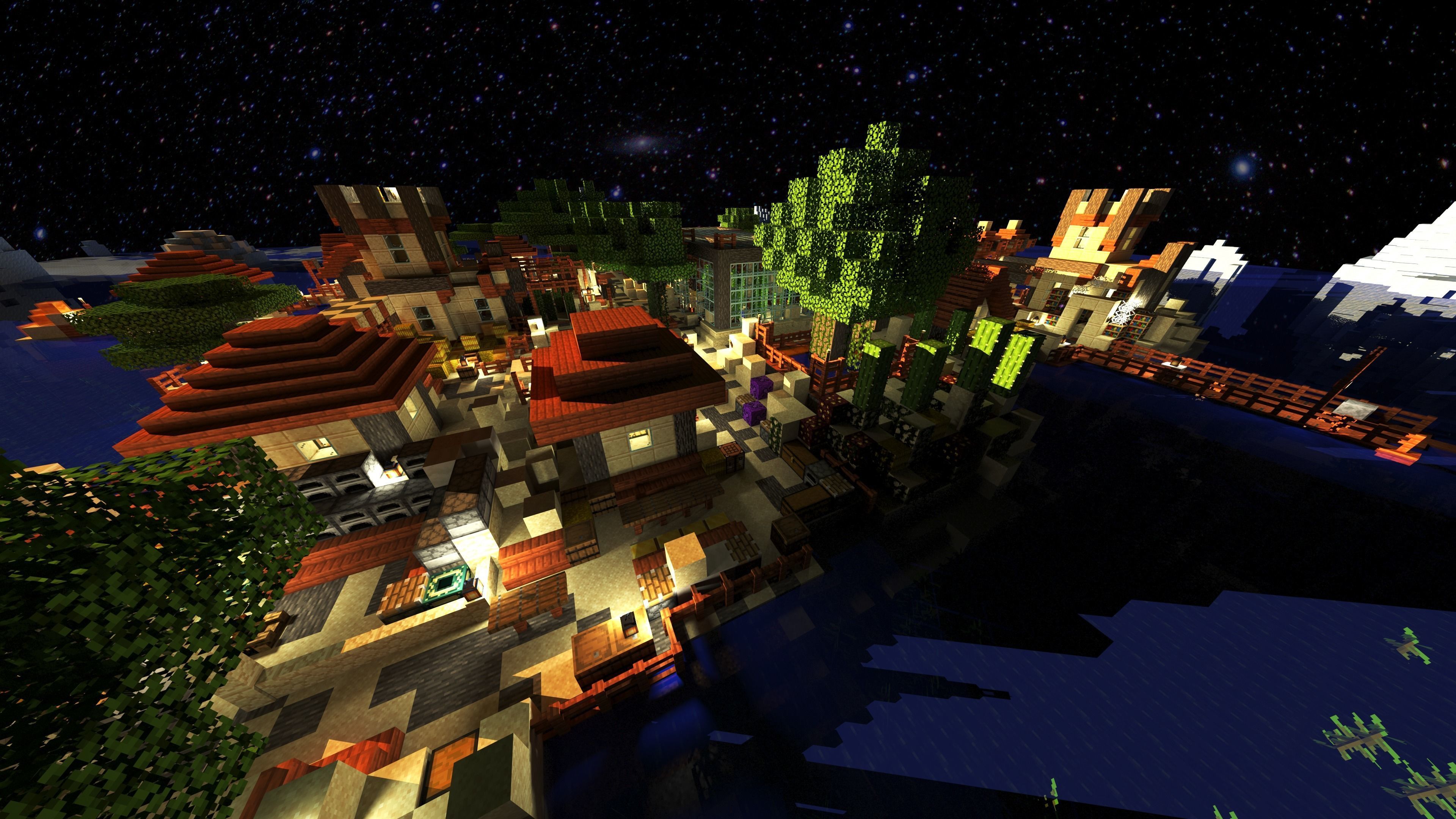 Magical Minecraft Village 3D model_6