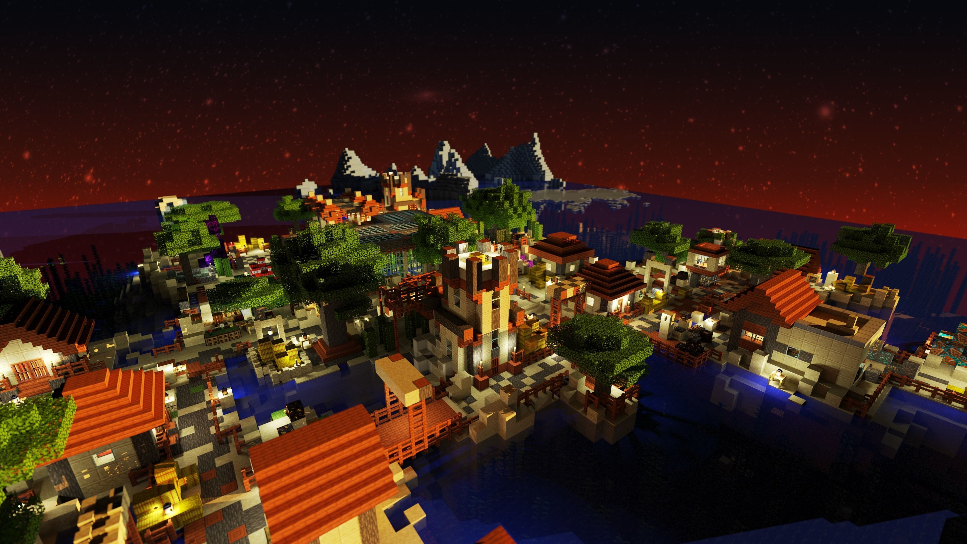 Magical Minecraft Village 3D model_15
