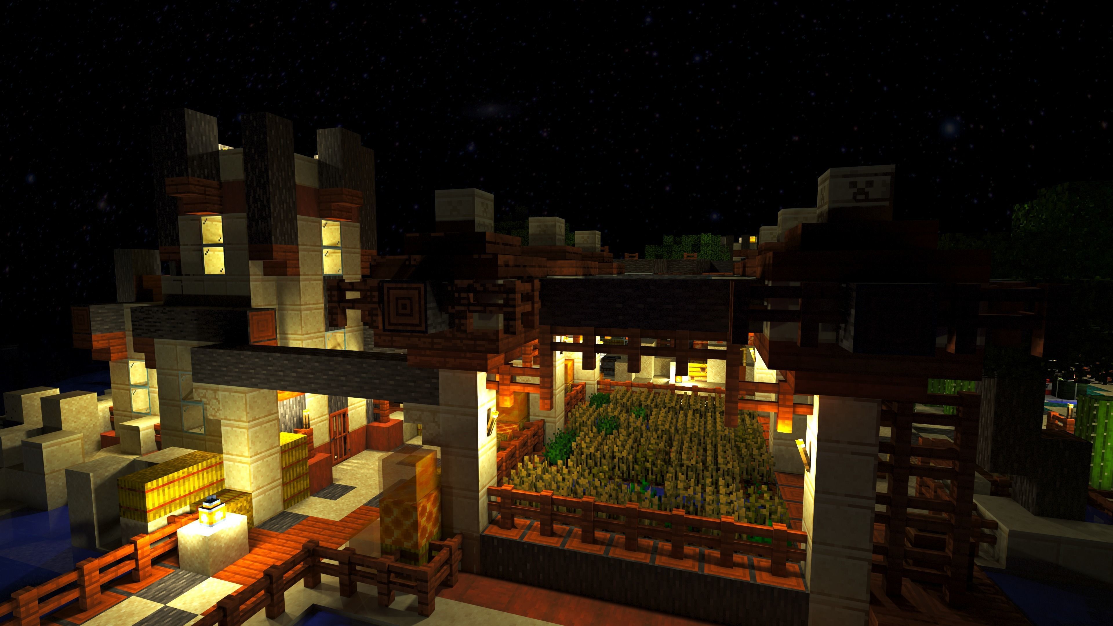 Magical Minecraft Village 3D model_8