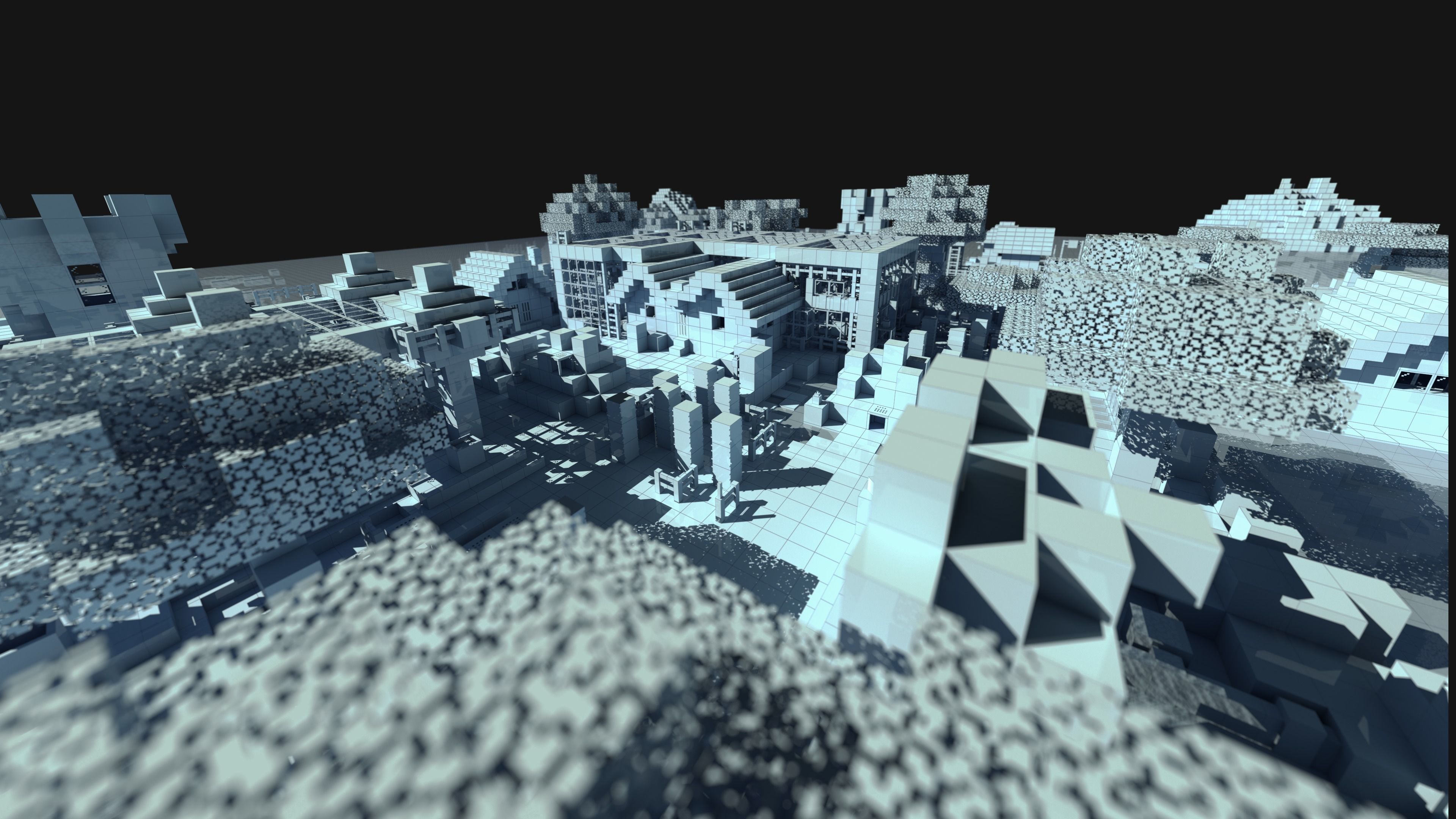 Magical Minecraft Village 3D model_25