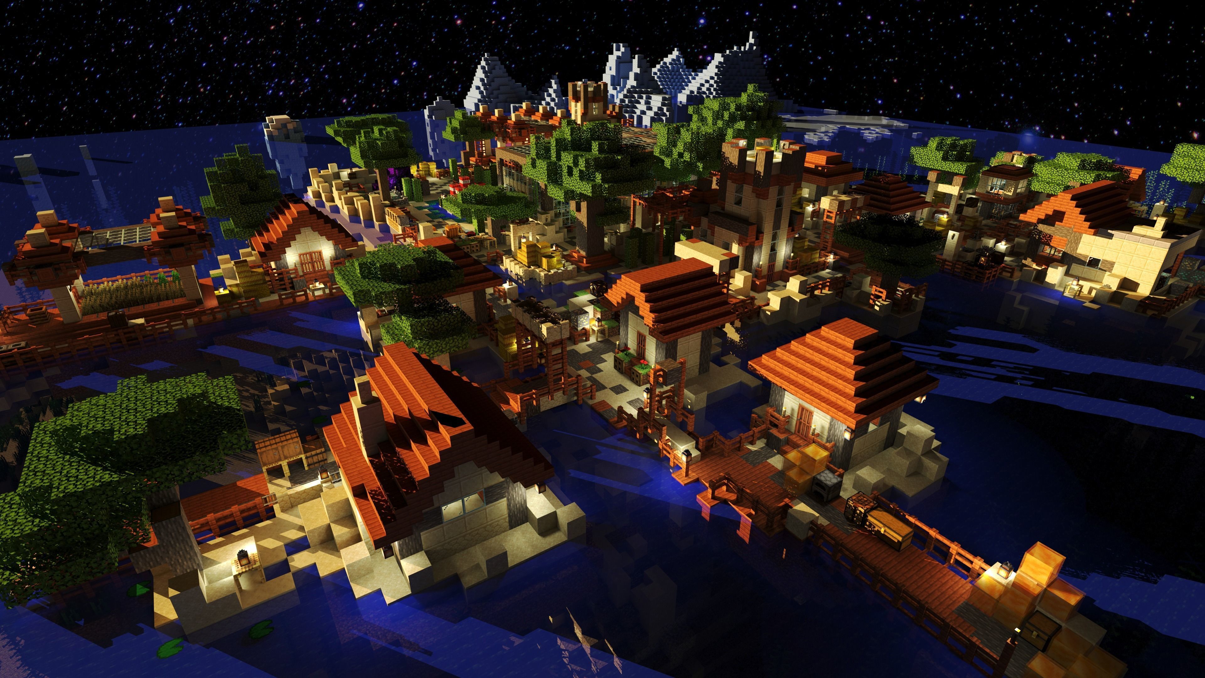 Magical Minecraft Village 3D model_5