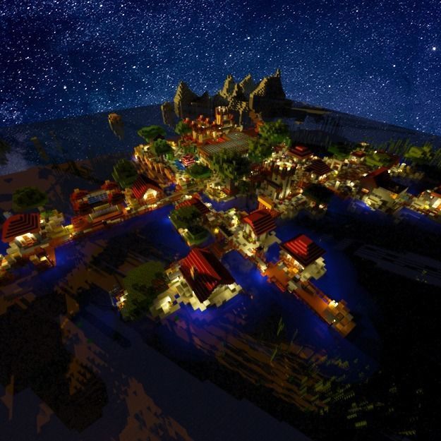 Magical Minecraft Village 3D model_22