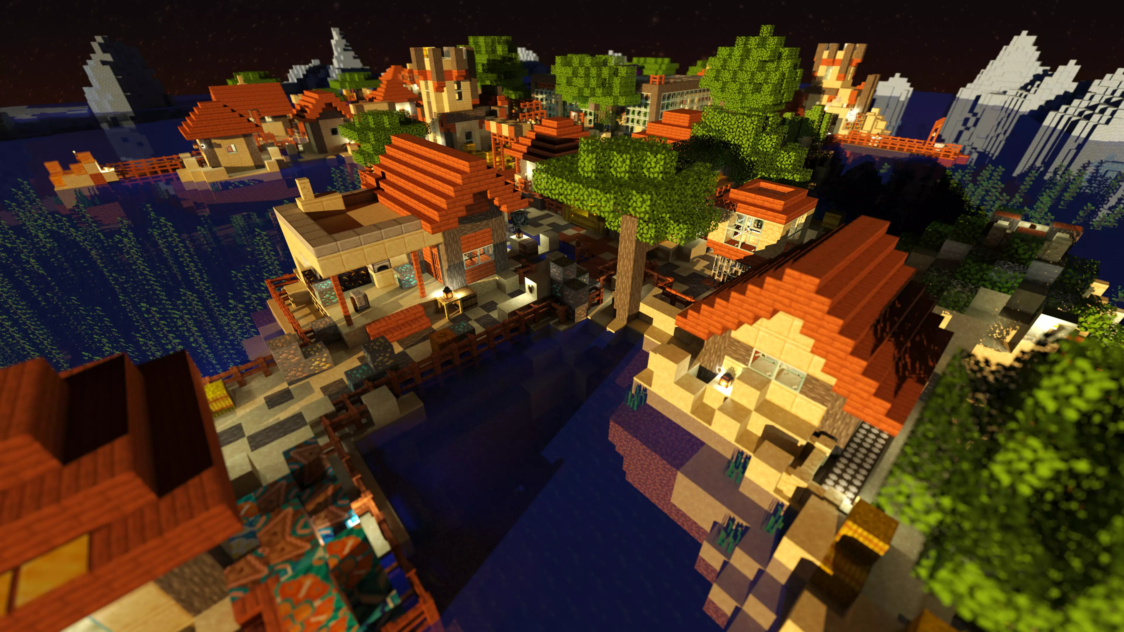 Magical Minecraft Village 3D model_0
