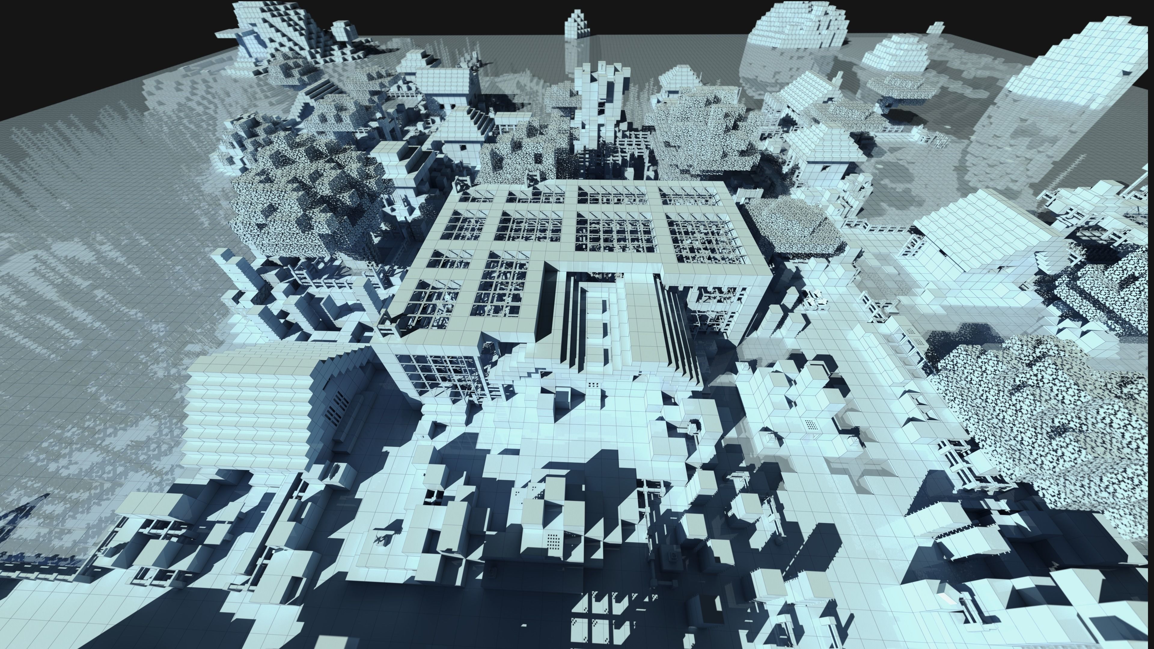 Magical Minecraft Village 3D model_27