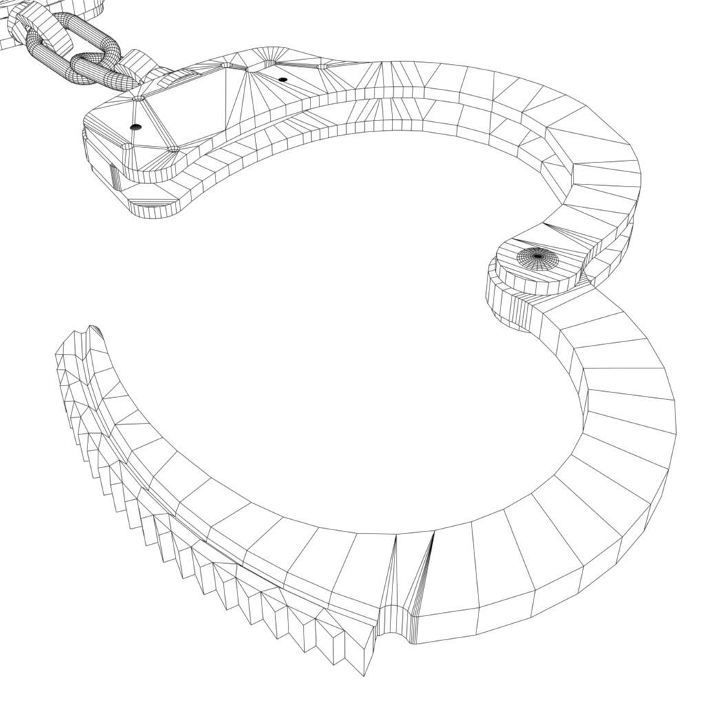 Handcuffs Low-poly 3D model_9
