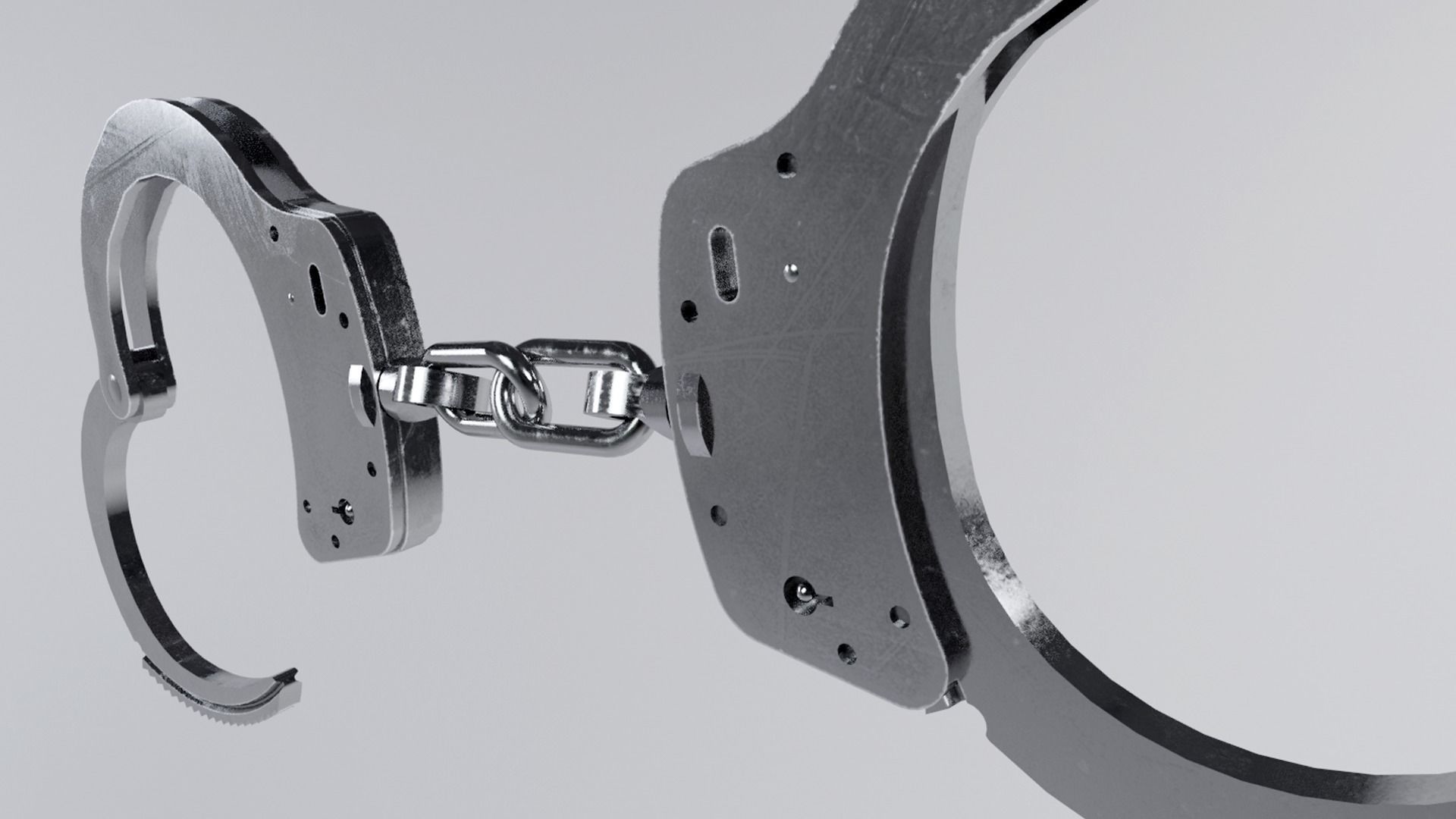 Handcuffs Low-poly 3D model_1