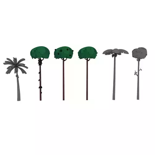 Cartoon trees 3D model