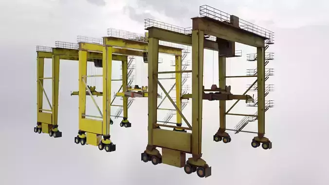Harbor Crane Low-poly 3D model
