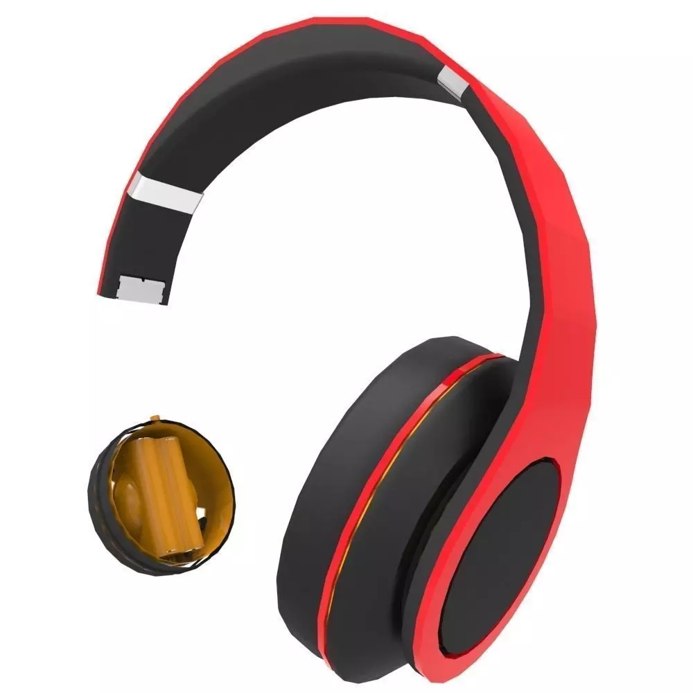 Headphones Low-poly 3D model_0